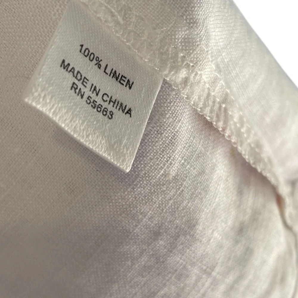 FOR CYNTHIA WOMEN'S FLORAL LINEN‎ / OPEN FRONT DRAPED DUSTER TOPPER COAT, MEDIUM - Picture 9 of 11